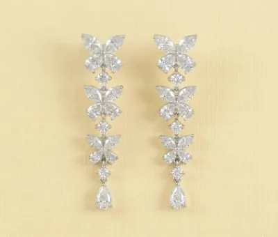 Chrysalis — Marquise Diamond Line Drop Earrings by Samuel & Co.