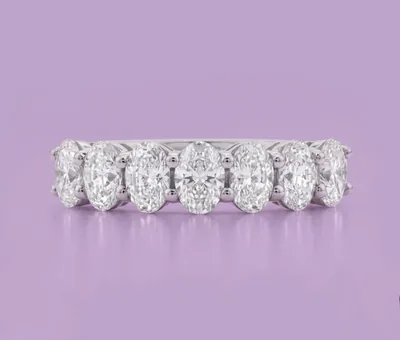 Aeterna I — Oval-Cut Diamond Half-Eternity Band by Samuel & Co.