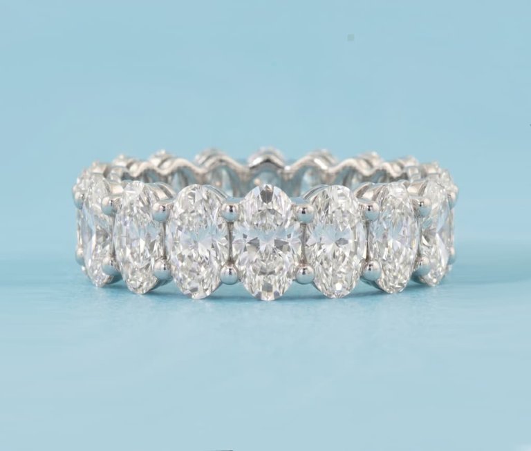 Aeterna II — Oval-Cut Diamond Full-Eternity Band — front view, Samuel & Co.