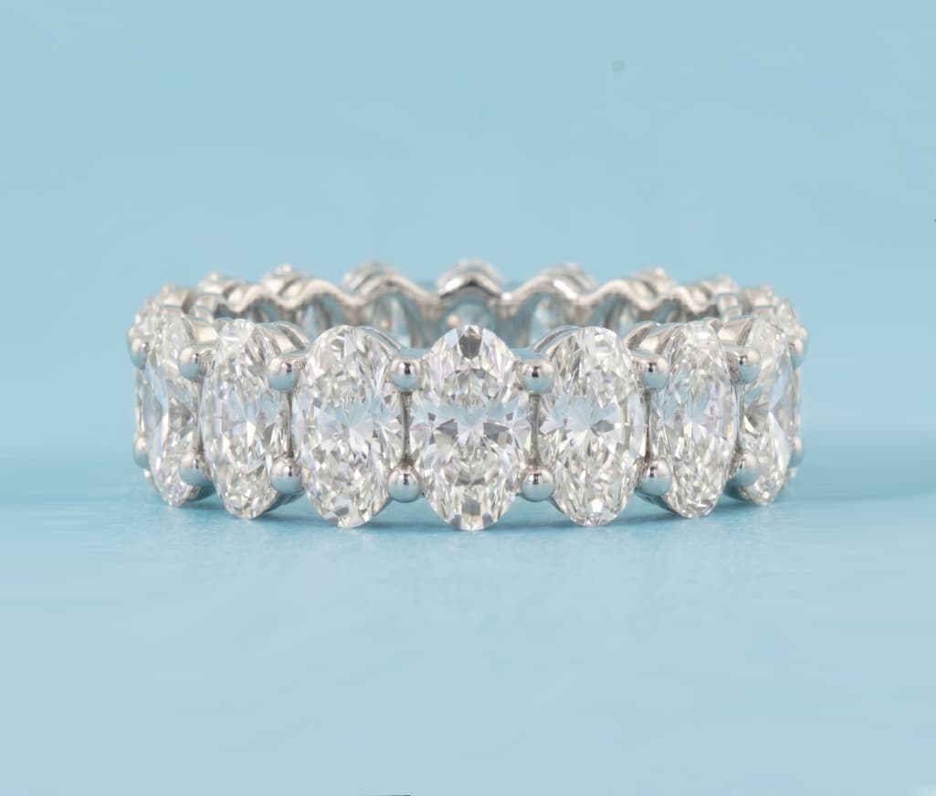 Aeterna II — Oval-Cut Diamond Full-Eternity Band — front view, Samuel & Co.