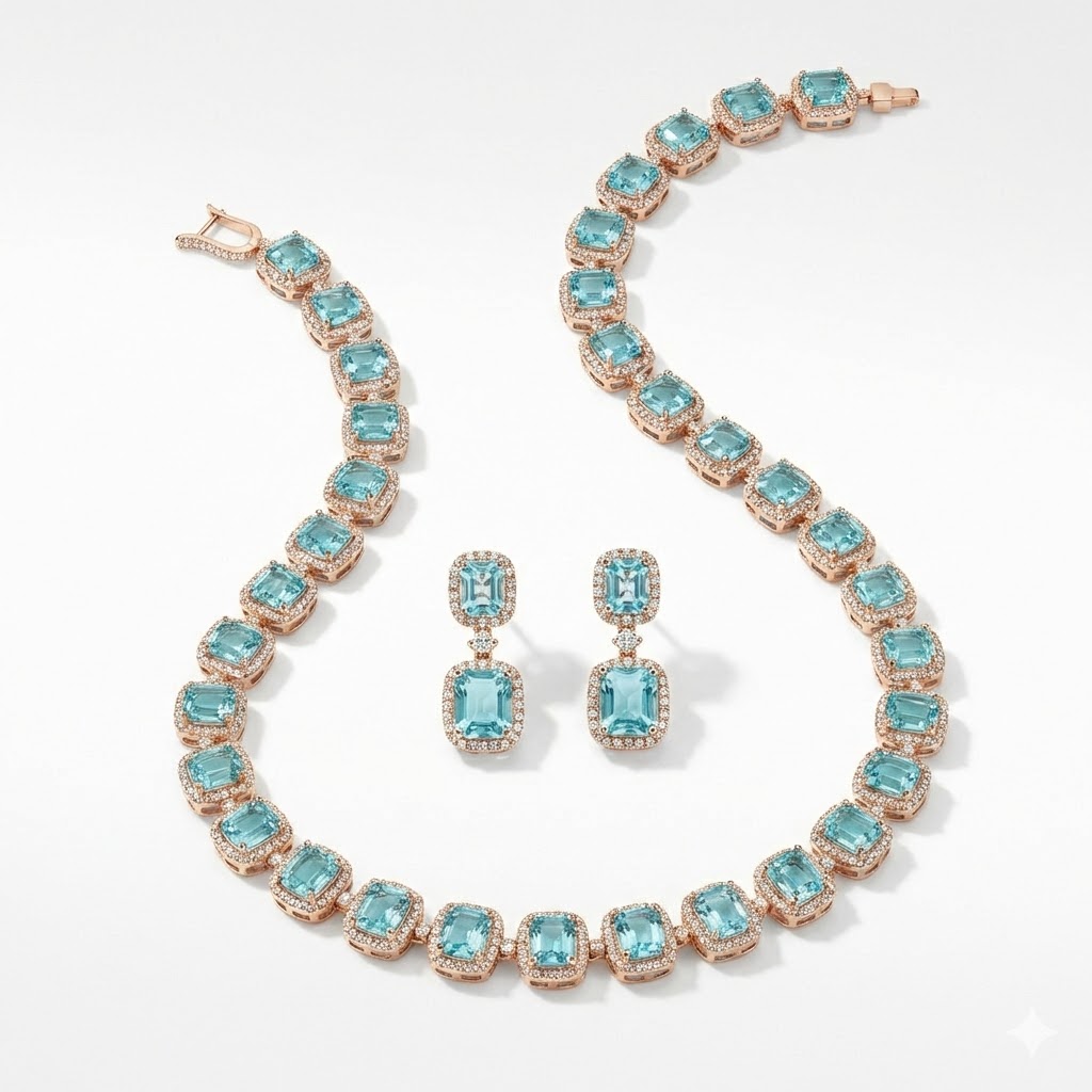 Brazilian Neon Paraiba Tourmaline and Diamond Statement Necklace - Investment Grade