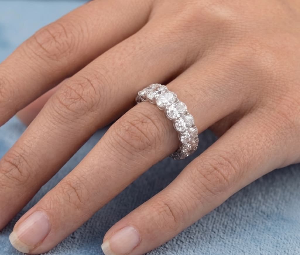 The Classic Oval-Cut Full Eternity Diamond Band – view 3 – Samuel & Co.