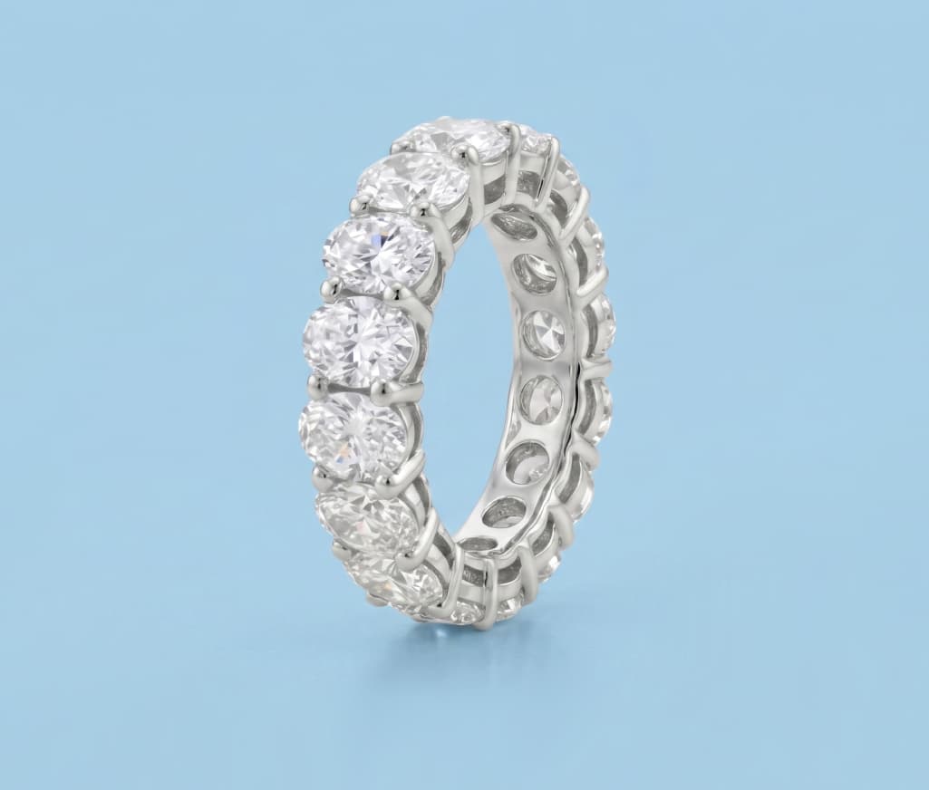 The Classic Oval-Cut Full Eternity Diamond Band – view 2 – Samuel & Co.