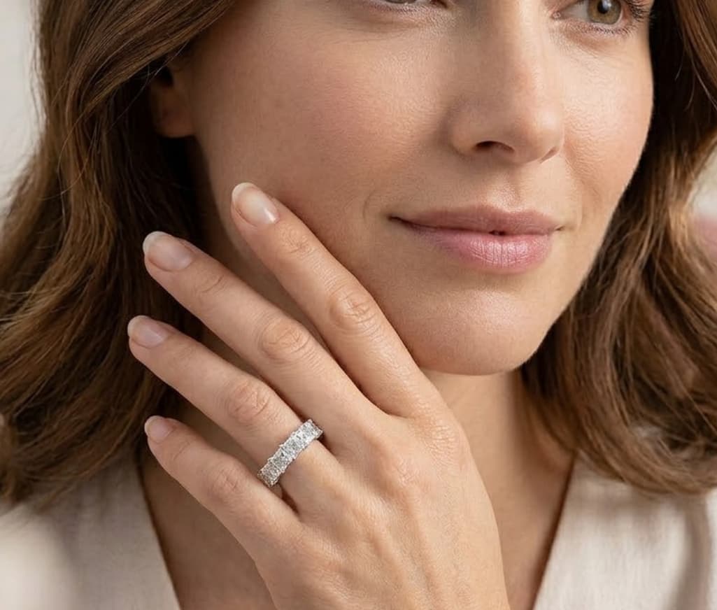 The Seamless Princess-Cut Diamond Full Eternity Band – view 4 – Samuel & Co.