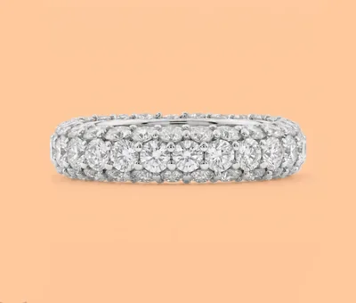 Strata — Triple-Row Round Brilliant Diamond Full Eternity Band by Samuel & Co.