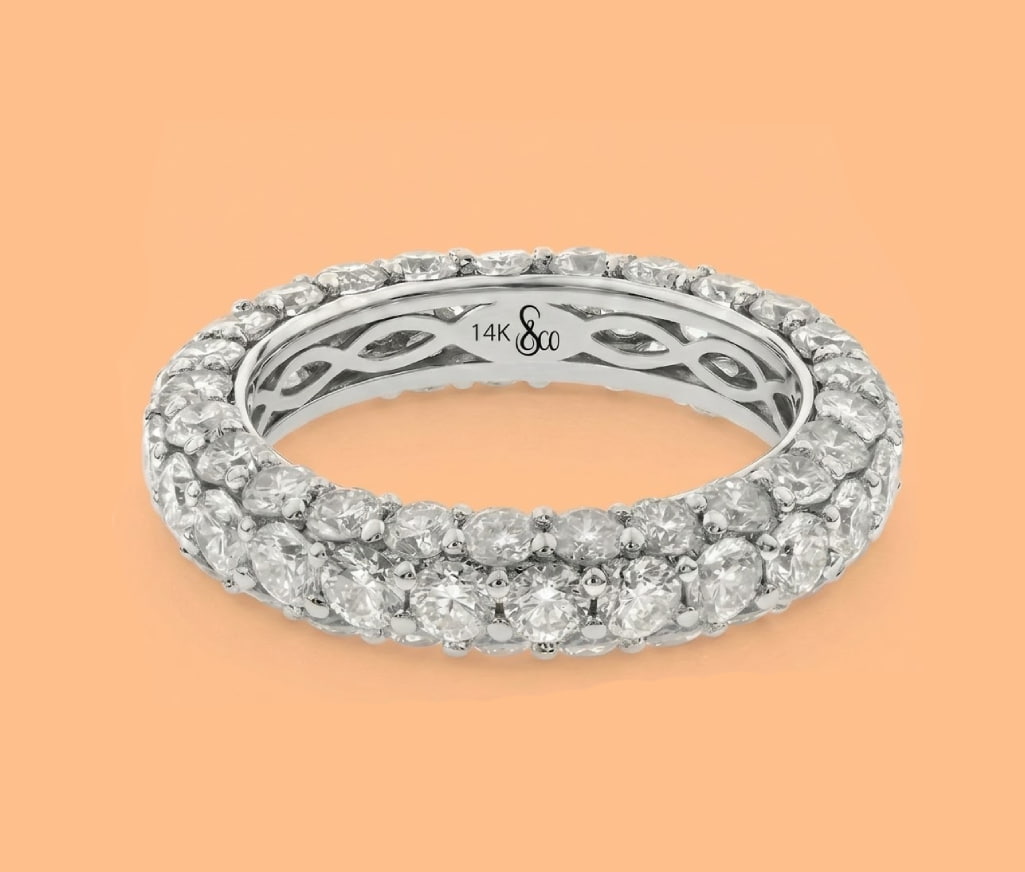 The Triple-Row Brilliant Eternity Diamond Band – view 2 – Samuel & Co.