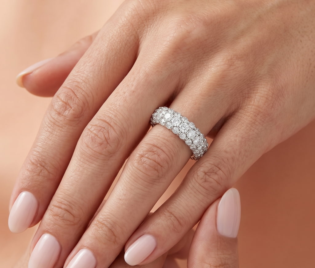 The Triple-Row Brilliant Eternity Diamond Band – view 3 – Samuel & Co.
